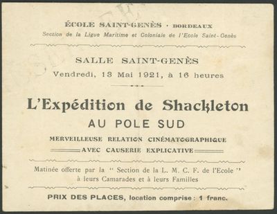 a black and white image of a ticket for an expedition