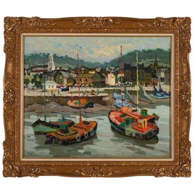 BOUDET Pierre. (1915-2011). « Honfleur, le quai de la Quaran… - Photo 1