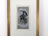 an old picture of a man sitting on a toilet in a bathroom