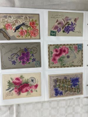 1 Classeur havane avec des CPA sur le thème des Fleurs en ti…