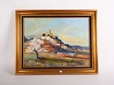 un tableau sur le mur d'une pièce avec un tableau sur le mur