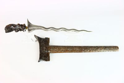 an image of a knife and a hammer on a white surface