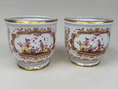 pair of antique french porcelain vases with gold trimmings