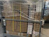 a cart with boxes on it in a warehouse