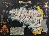 une vieille carte de l'île de la Barbade sur laquelle figurent de nombreuses personnes