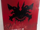 a red box with a picture of a dragon on it