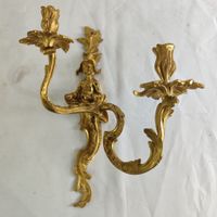 Paire d'appliques de style Louis XV en bronze doré. (photo 6)