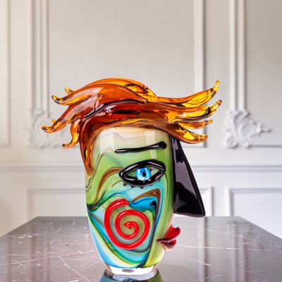 MURANO (non signé) : Important vase, seconde moitié du XXème…