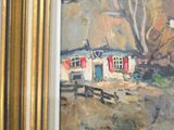 a picture of a painting of a house in a frame