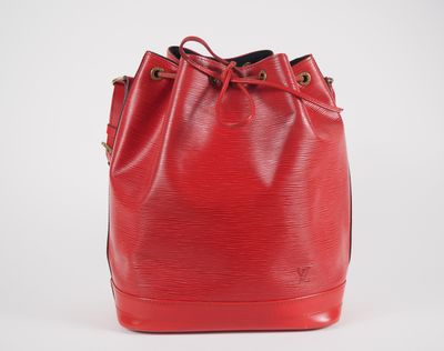 Sac seau Louis Vuitton en cuir Epi rouge