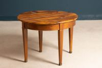 Table console demi-lune en noyer et placage de noyer, forman…