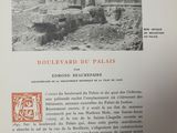an open book with a picture of a building under construction