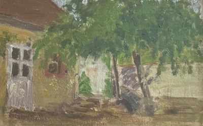 Ecole du XXe siècle Arbre dans la cour