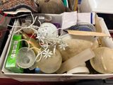 a box full of assorted items sitting on a table