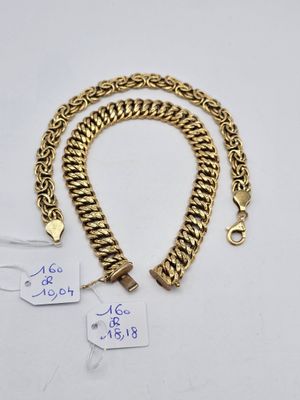 a gold chain bracelet with a gold clasp