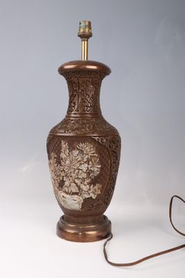 a lamp that is sitting on a table next to a lamp