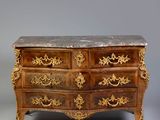 pair of louis xv style marble top commodes
