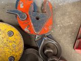 a couple of clamps and a ball on the floor