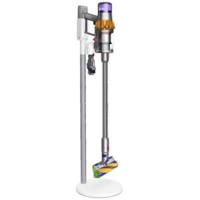 a close up of a small vacuum cleaner on a stand