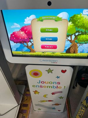 a television screen with a picture of a tree on it