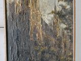 une image représentant un tableau d'un château au milieu d'une forêt