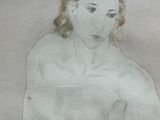 an image of a drawing of a woman sitting on the ground