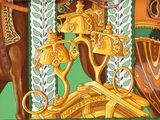 a picture of a painting of a horse and carriage