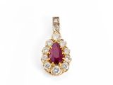 a ruby and diamond pendant