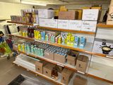 many boxes of food on the shelves in the store