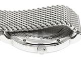 a close up of a watch with a chain around it