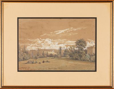 Adolphe MAUGENDRE (1809-1895) Le parc du Château de Rentilly…