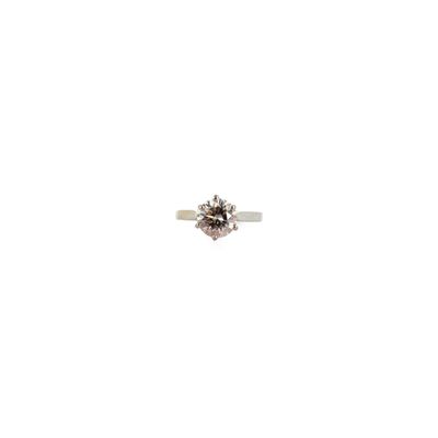 Travail français Solitaire en or gris 750‰ et diamant taille…