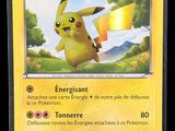 a close up of a pokemon card with a picture of a pikachu