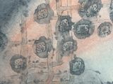 a drawing of a bunch of faces on a wall