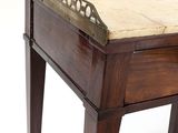 a small table with a tray on top of it