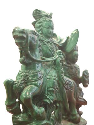 CHINE, 2nde moitié du XXe Malachite rubanée, petit groupe (c… - Photo 1