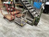 a hand truck with a ramp and a hand truck with a hand truck