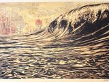 an image of a painting of a large wave in the ocean