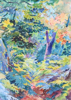 C. S. NICOLLE Vue de sous-bois à la fin de l'été