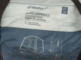 a blue and white sleeping bag with instructions on it