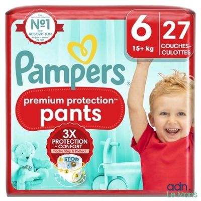 Culottes-couches Pampers Premium Protection, taille 6 - 12 kg