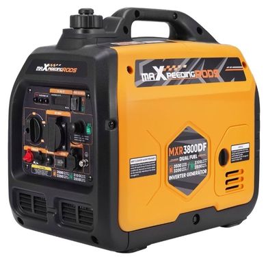 un générateur portable orange et noir sur fond blanc
