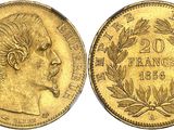 une pièce d'or ornée d'une tête de femme et de lauriers