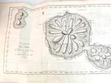 une vieille carte de l'île d'Oahua au milieu du livre