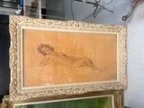 a picture of a painting of a nude woman in a gold frame