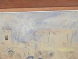 a painting of a group of people riding on a horse drawn carriage