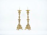 paire de chandeliers anciens en laiton