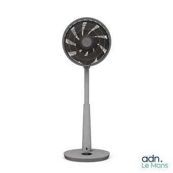 an image of a black fan on a stand on a white background