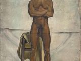 une image représentant un tableau où l'on voit un homme debout à côté d'une chaise