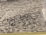 drawing of a boat in the water with a man on it